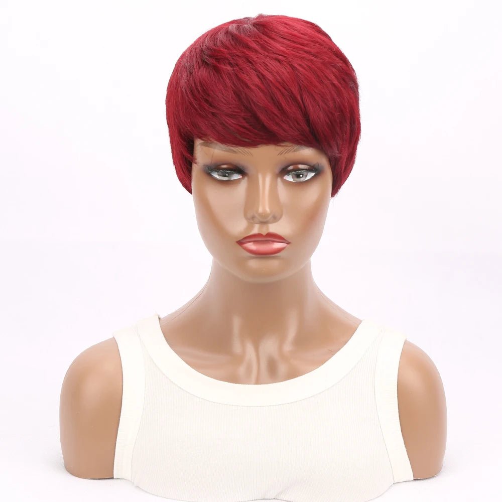 Short Pixie Cut Straight Synthetic Wig - Wigtrends