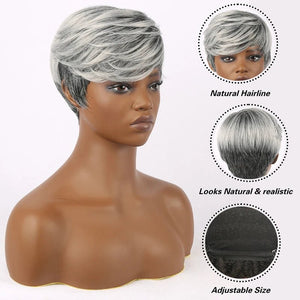 Short Pixie Cut Straight Synthetic Wig - Wigtrends