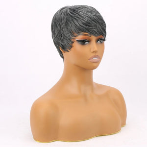 Short Pixie Cut Straight Synthetic Wig with Bangs - Wigtrends