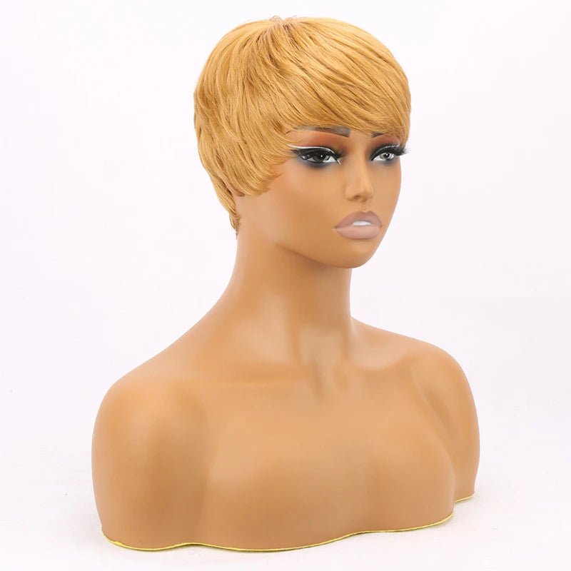 Short Pixie Cut Straight Synthetic Wig with Bangs - Wigtrends