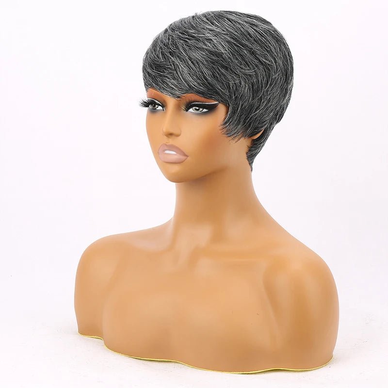 Short Pixie Cut Straight Synthetic Wig with Bangs - Wigtrends