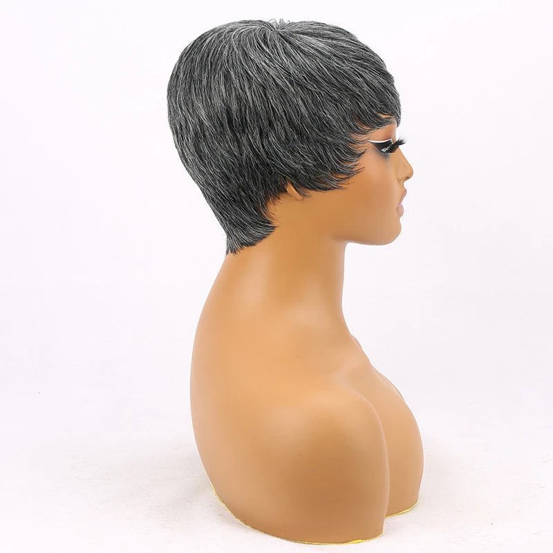 Short Pixie Cut Straight Synthetic Wig with Bangs - Wigtrends