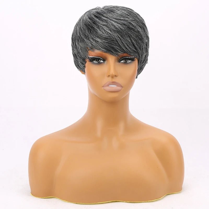Short Pixie Cut Straight Synthetic Wig with Bangs - Wigtrends