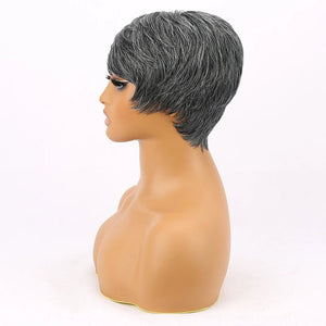 Short Pixie Cut Straight Synthetic Wig with Bangs - Wigtrends