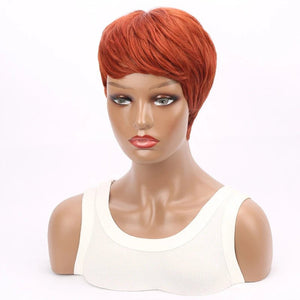 Short Pixie Cut Straight Synthetic Wig with Bangs - Wigtrends