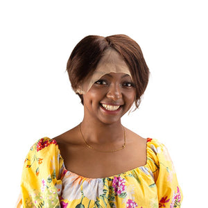 Short Straight Mid Part Human Hair 5*5 Lace Front Wigs - Wigtrends