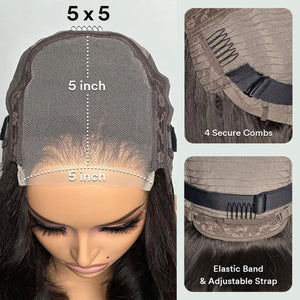 Shoulder Length Body Wave 5x5 Lace Closure Wig - Wigtrends