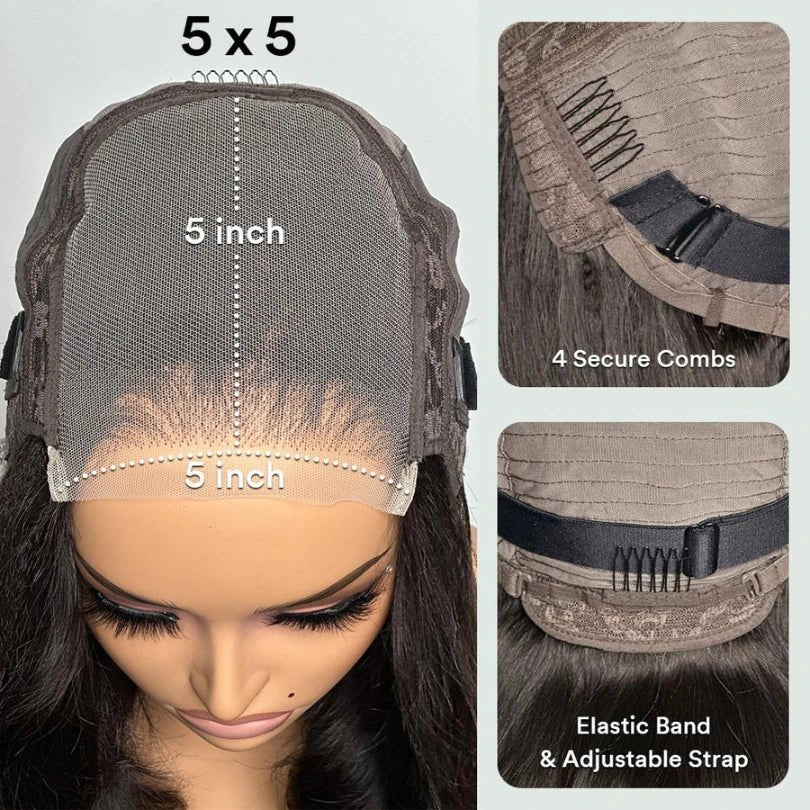 Shoulder Length Body Wave 5x5 Lace Closure Wig - Wigtrends
