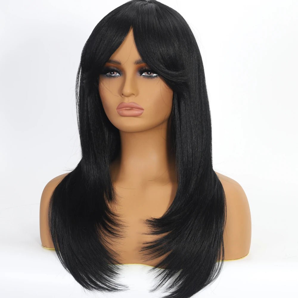 Shoulder Length Layered Wave Synthetic Wig - Wigtrends
