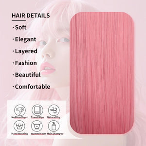 Shoulder Length Straight Bob 100% Human Hair Wig with Bangs Women's Short Bob Wigs - Wigtrends