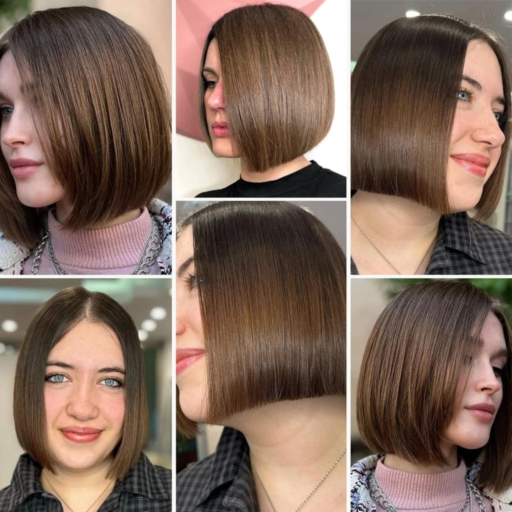 Side Parting Short Bob Sliver Mix White Lace Front Hair Natural Glueless Wig - Wigtrends