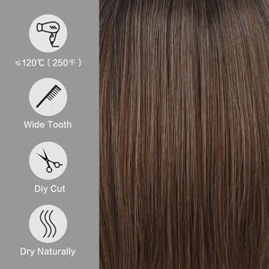 Side Parting Short Bob Sliver Mix White Lace Front Hair Natural Glueless Wig - Wigtrends