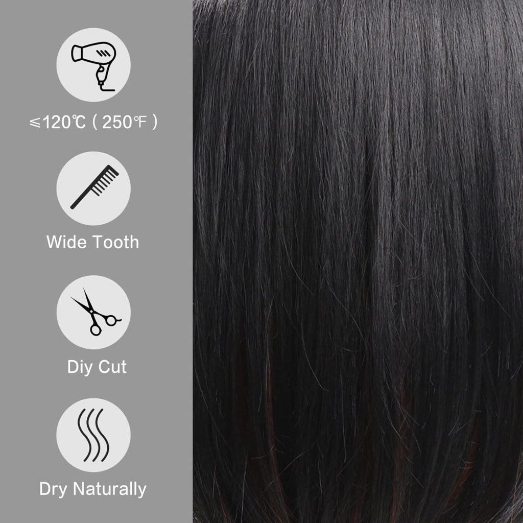 Side Parting Short Bob Sliver Mix White Lace Front Hair Natural Glueless Wig - Wigtrends