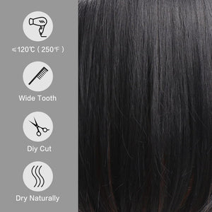 Side Parting Short Bob Sliver Mix White Lace Front Hair Natural Glueless Wig - Wigtrends