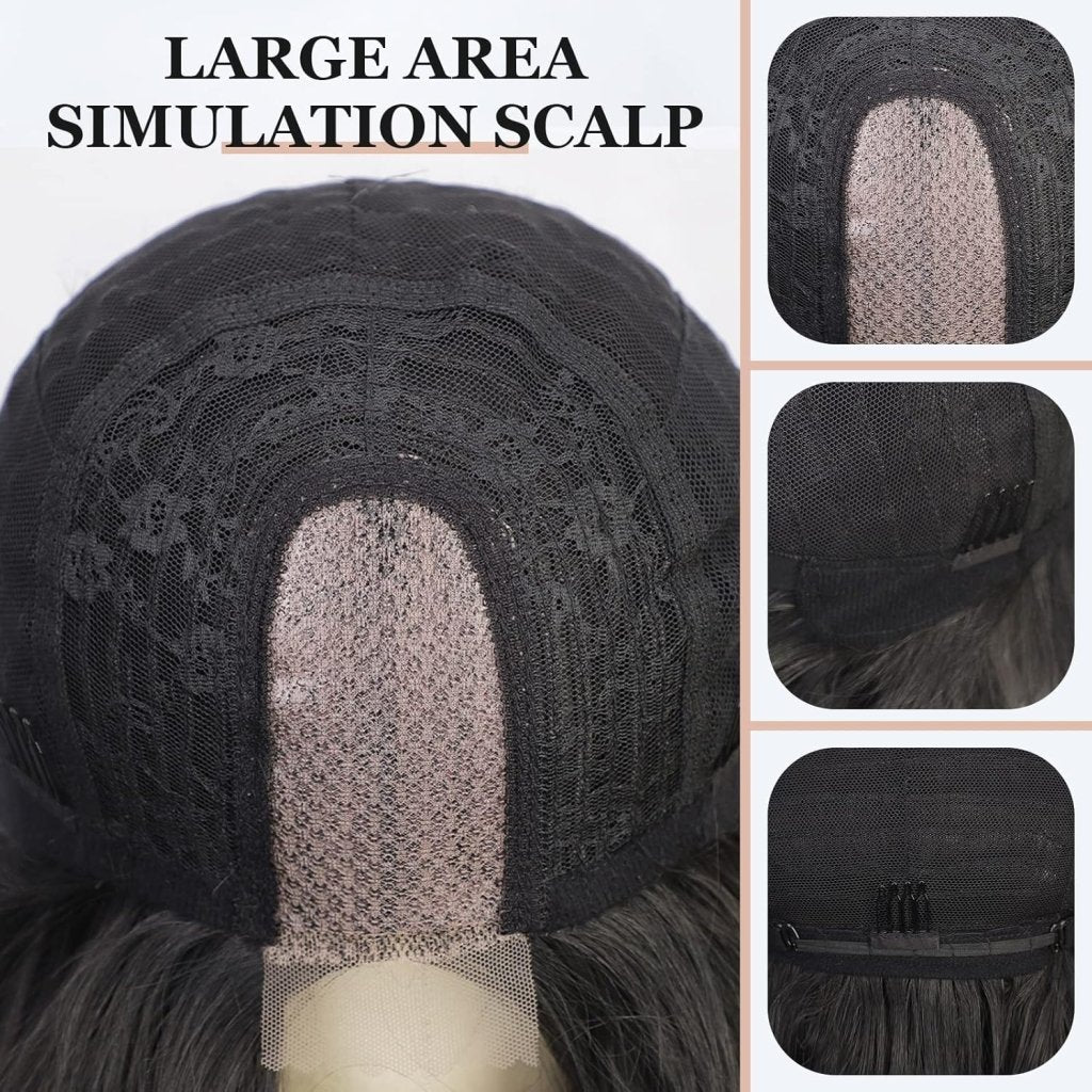 Side Parting Short Bob Sliver Mix White Lace Front Hair Natural Glueless Wig - Wigtrends