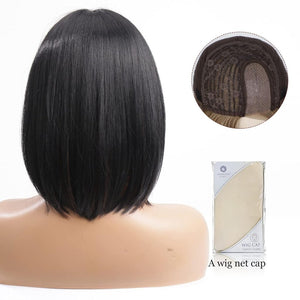 Side Parting Short Bob Sliver Mix White Lace Front Hair Natural Glueless Wig - Wigtrends