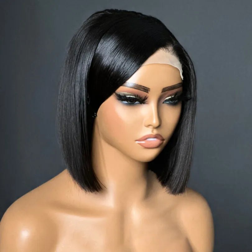 Simple Jet Black Silky Straight Bob Wigs - Wigtrends