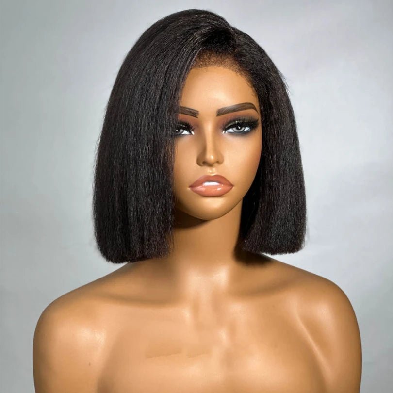 Simple Kinky Straight Side Part Bob Wigs - Wigtrends