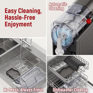 Slushie Machine: No Ice Needed All - in - One Slushy Maker for Home, Real - Time Temp Display, Auto - Clean, 6 Preset | Frozen Margaritas, Cocktails, Frappés, Ice Cream, Smoothies, Milkshakes,Summer Parties - Wigtrends