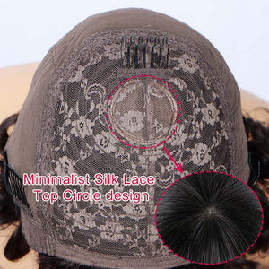 Soul Lady Vintage Style Short Loose Wave Bob Real Human Hair Weargo Silk Top Lace Wigs With Bangs For Women - Wigtrends