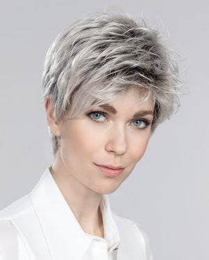 Spring Hi Wig Petite Avg Cap Color Salt Pepper Mix - Ellen Wille Wigs 2.5" Short Natural Lace Front Hairline Synthetic Monofilament Crowne Neck Hugging Nape Peluca - Wigtrends