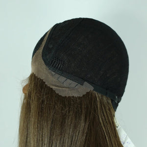 Straight Long Honey Blonde Synthetic Lace Front Wig - Wigtrends