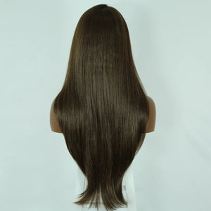 Straight Long Honey Blonde Synthetic Lace Front Wig - Wigtrends