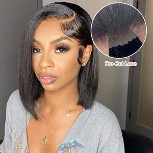 Straight Wear & Go Bob Wig Pre Cut HD Lace Closure Glueless Human Hair Wigs - Wigtrends