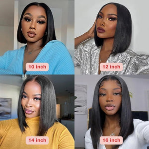 Straight Wear & Go Bob Wig Pre Cut HD Lace Closure Glueless Human Hair Wigs - Wigtrends