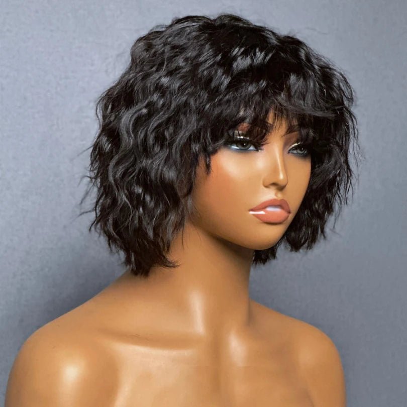 Stylish Short Cut Wave Wigs with Bangs - Wigtrends