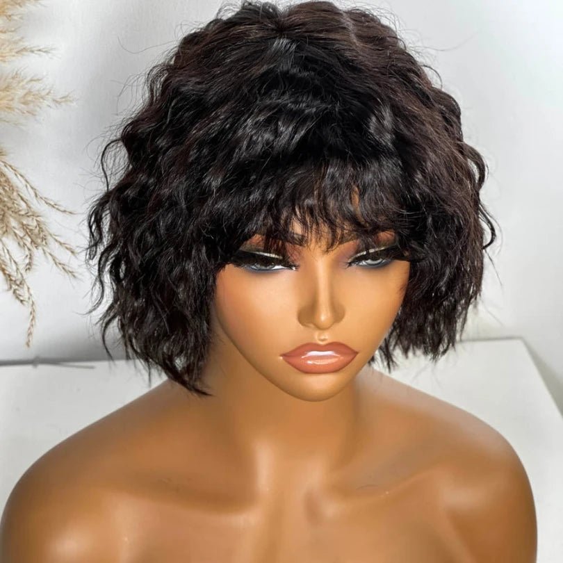 Stylish Short Cut Wave Wigs with Bangs - Wigtrends