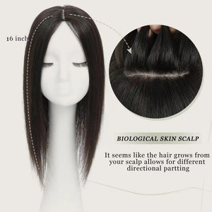Top Hair Extension Pieces For Women Real Hair Without Bangs Lace Base Premium Remy Toppers  - Wigtrends