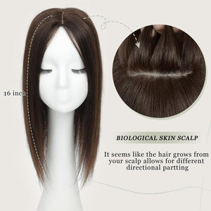 Top Hair Extension Pieces For Women Real Hair Without Bangs Lace Base Premium Remy Toppers  - Wigtrends