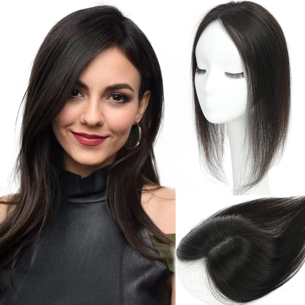 Top Hair Extension Pieces For Women Real Hair Without Bangs Lace Base Premium Remy Toppers  - Wigtrends