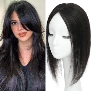 Top Hair Extension Pieces For Women Real Hair Without Bangs Lace Base Premium Remy Toppers  - Wigtrends
