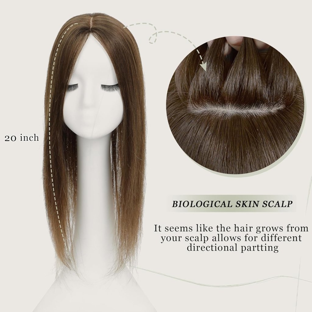 Top Hair Extension Pieces For Women Real Hair Without Bangs Lace Base Premium Remy Toppers  - Wigtrends