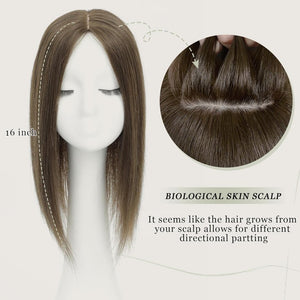 Top Hair Extension Pieces For Women Real Hair Without Bangs Lace Base Premium Remy Toppers  - Wigtrends