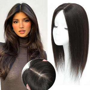 Top Hair Extension Pieces For Women Real Hair Without Bangs Lace Base Premium Remy Toppers  - Wigtrends