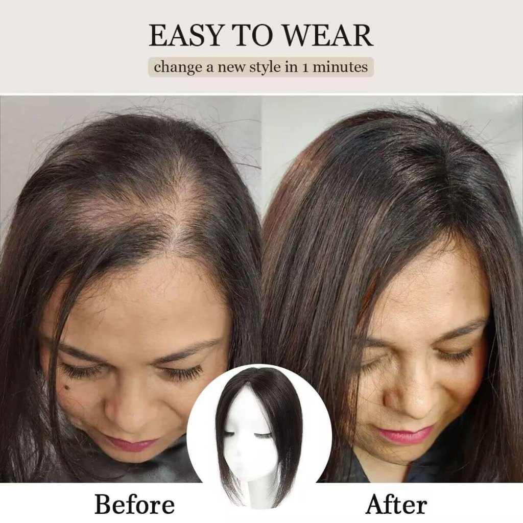 Top Hair Extension Pieces For Women Real Hair Without Bangs Lace Base Premium Remy Toppers  - Wigtrends
