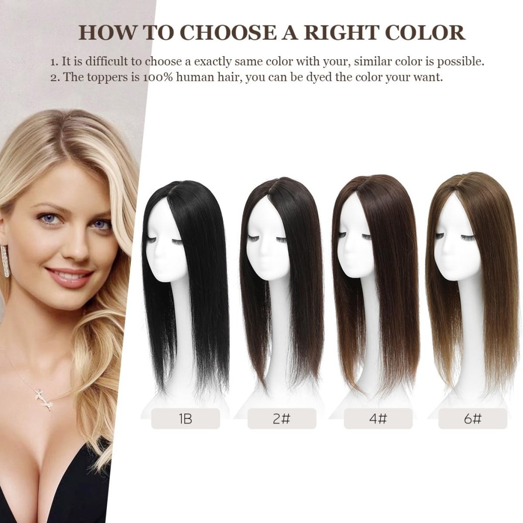Top Hair Extension Pieces For Women Real Hair Without Bangs Lace Base Premium Remy Toppers  - Wigtrends