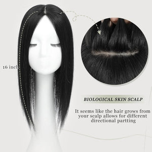 Top Hair Extension Pieces For Women Real Hair Without Bangs Lace Base Premium Remy Toppers  - Wigtrends