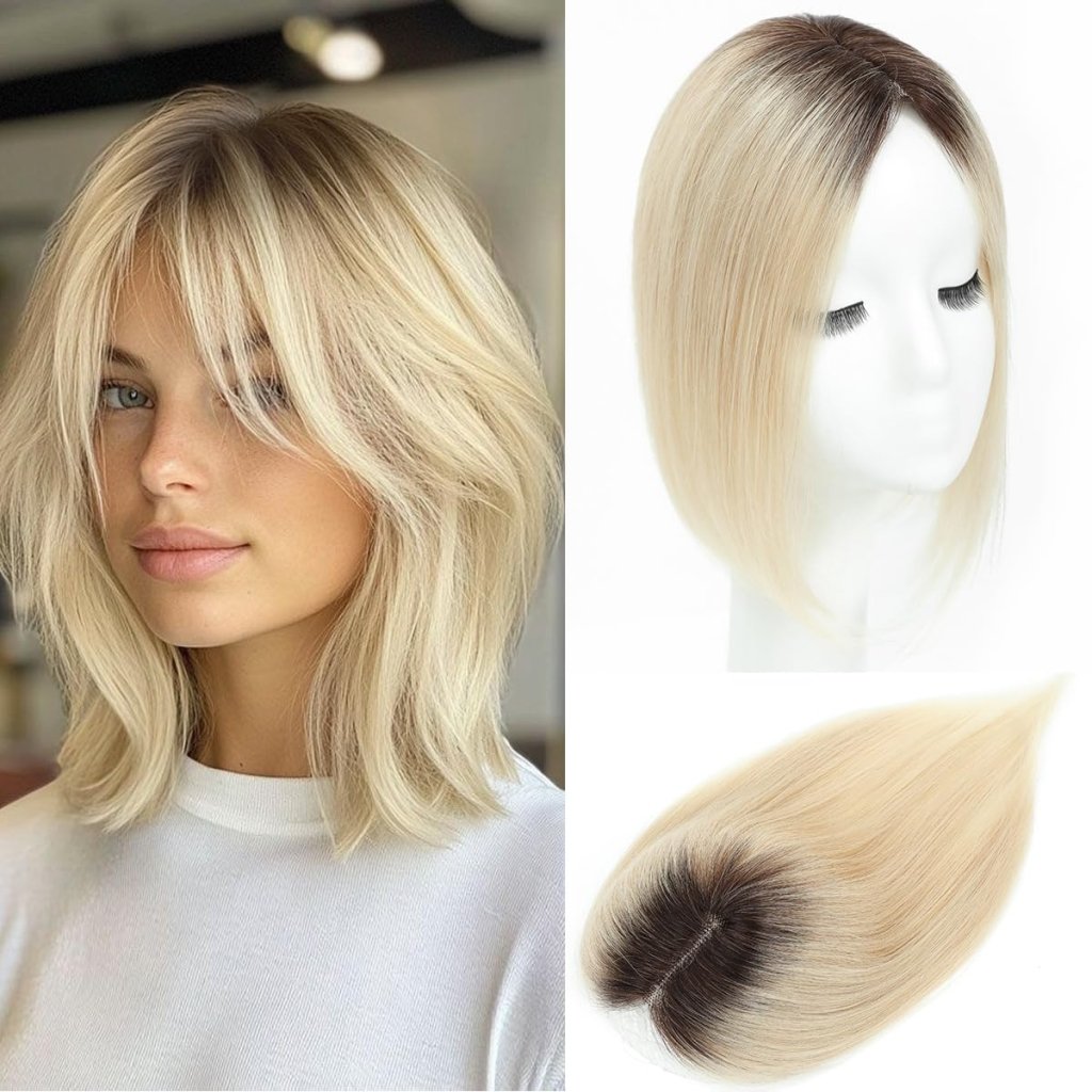 Top Hair Extension Pieces For Women Real Hair Without Bangs Lace Base Premium Remy Toppers  - Wigtrends
