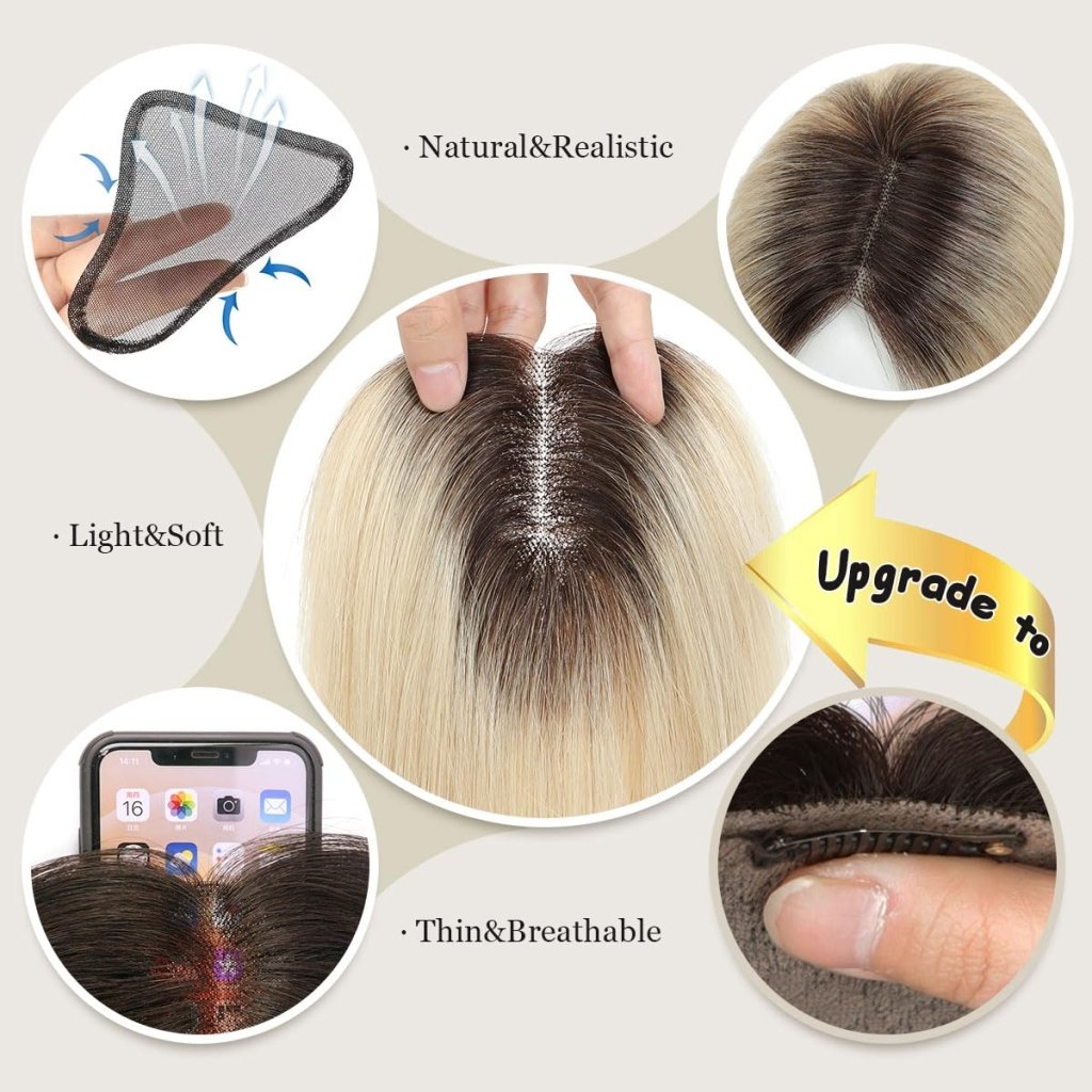 Top Hair Extension Pieces For Women Real Hair Without Bangs Lace Base Premium Remy Toppers  - Wigtrends