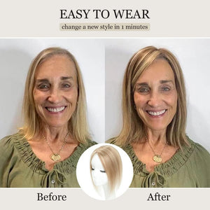 Top Hair Extension Pieces For Women Real Hair Without Bangs Lace Base Premium Remy Toppers  - Wigtrends