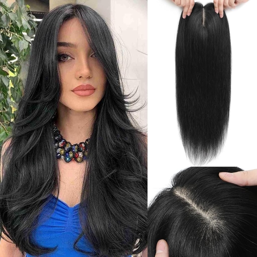 Top Hair Extension Pieces For Women Real Hair Without Bangs Lace Base Premium Remy Toppers  - Wigtrends