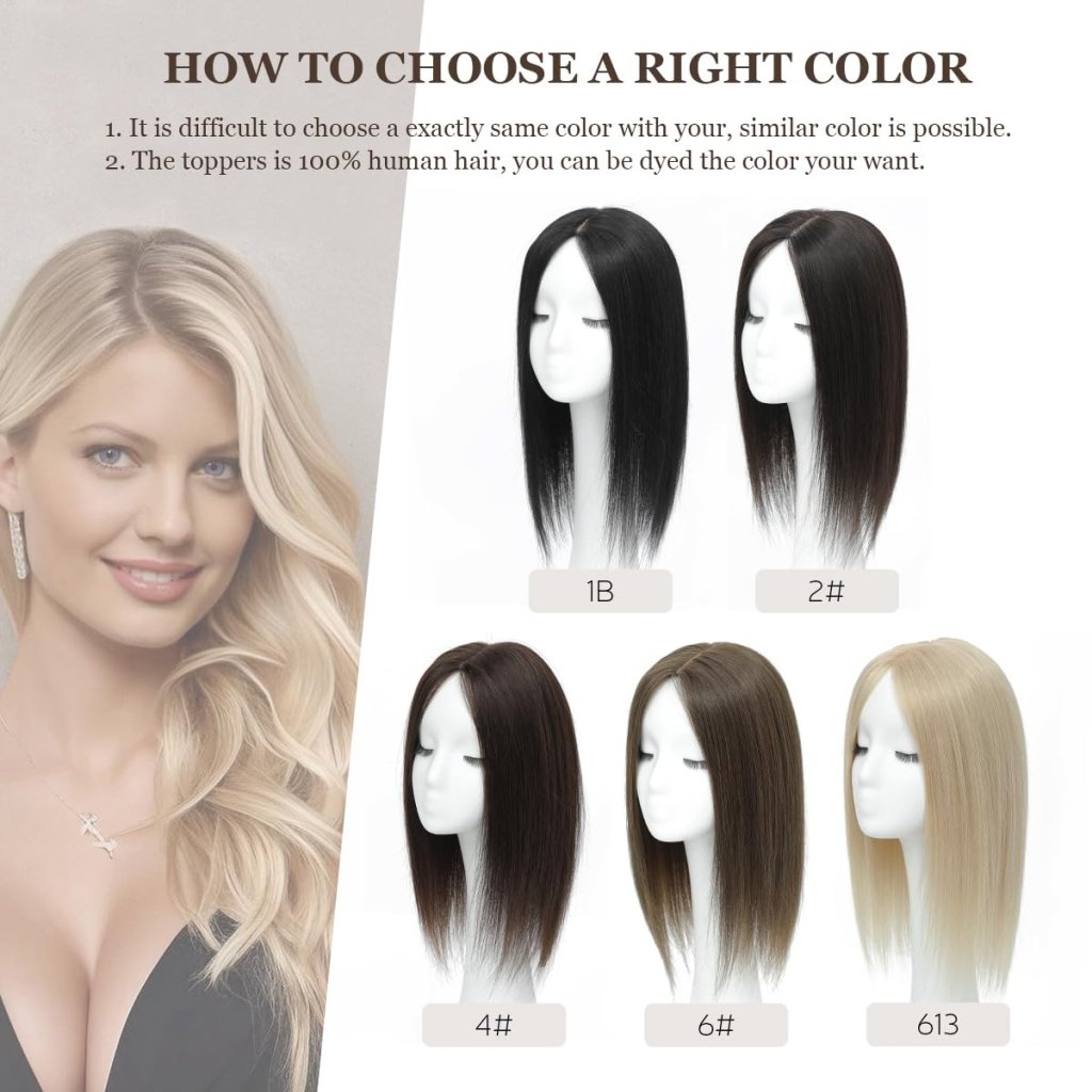 Top Hair Extension Pieces For Women Real Hair Without Bangs Lace Base Premium Remy Toppers  - Wigtrends