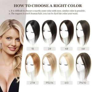 Top Hair Extension Pieces For Women Real Hair Without Bangs Lace Base Premium Remy Toppers  - Wigtrends