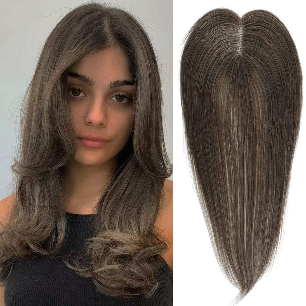 Top Hair Extension Pieces For Women Real Hair Without Bangs Lace Base Premium Remy Toppers  - Wigtrends