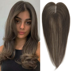 Top Hair Extension Pieces For Women Real Hair Without Bangs Lace Base Premium Remy Toppers  - Wigtrends