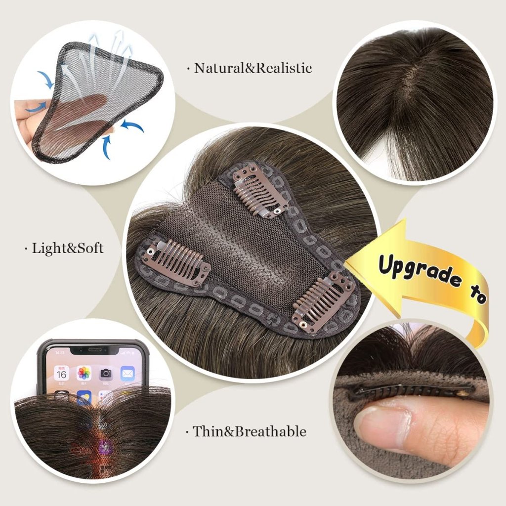 Top Hair Extension Pieces For Women Real Hair Without Bangs Lace Base Premium Remy Toppers  - Wigtrends